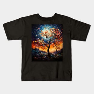 Colorful Life Is Really Good Vintage Unique Tree Art Kids T-Shirt